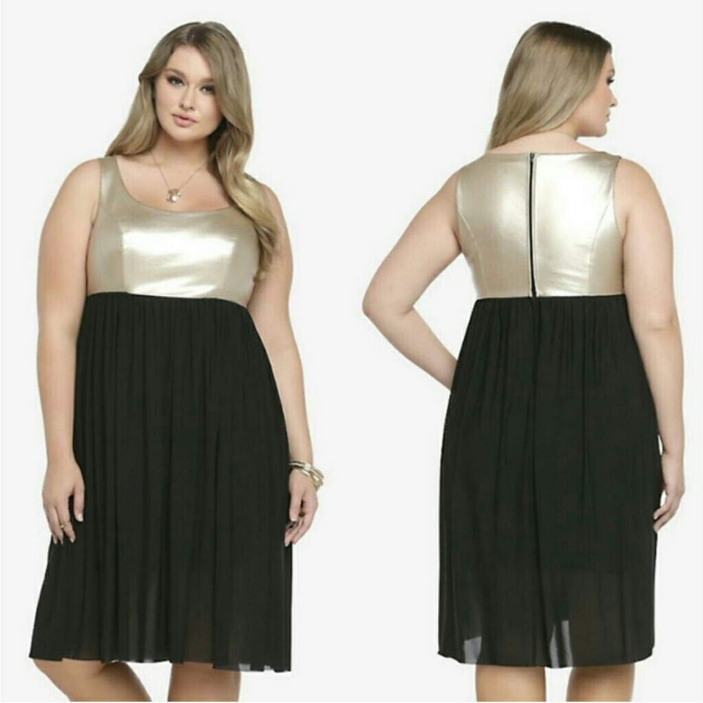 Torrid Faux Leather and Ponte Dress